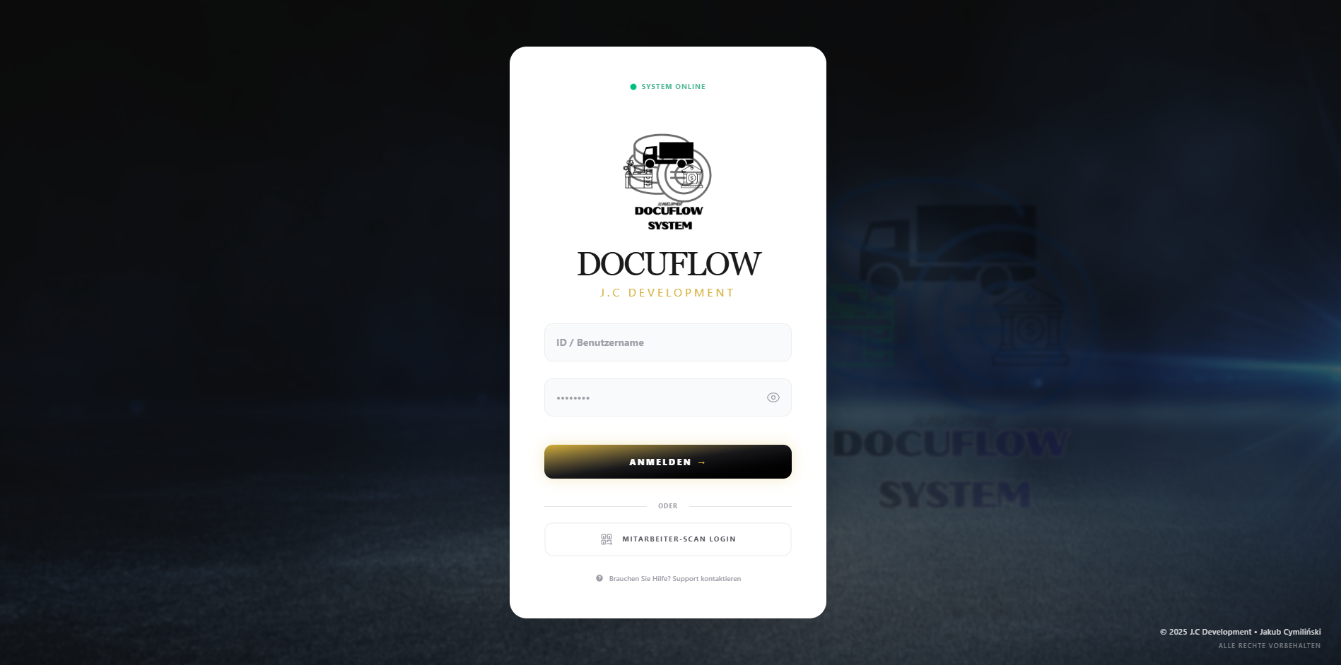 Sicherer Logistik-Login